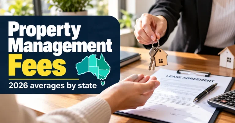 Property manager handing over house keys across a desk with a lease agreement